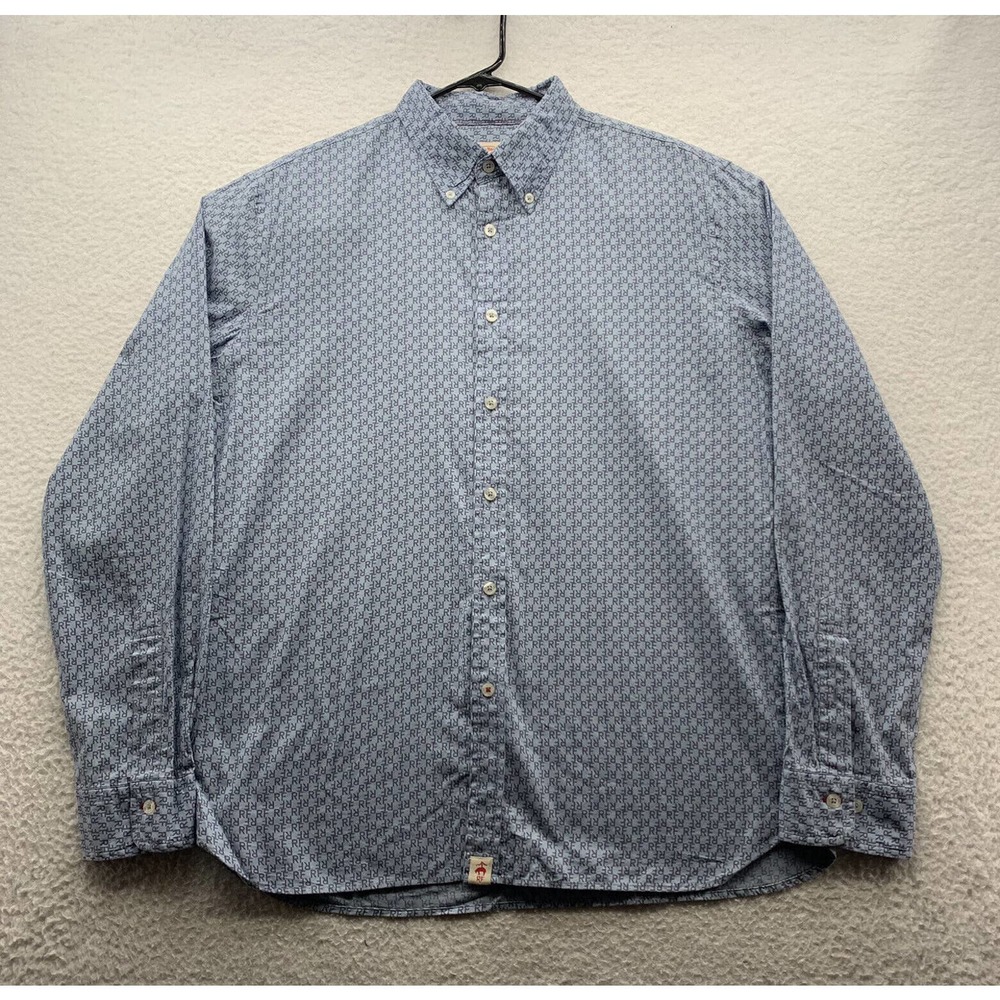 Brooks Brothers x Red Fleece Button Up Shirt Mens Large Allover Geometric Preppy